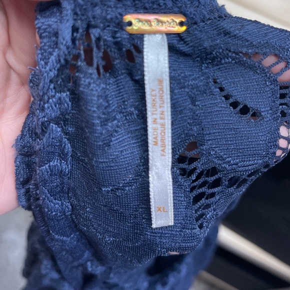 Free People Navy Lace Blouse - Picture 3 of 3